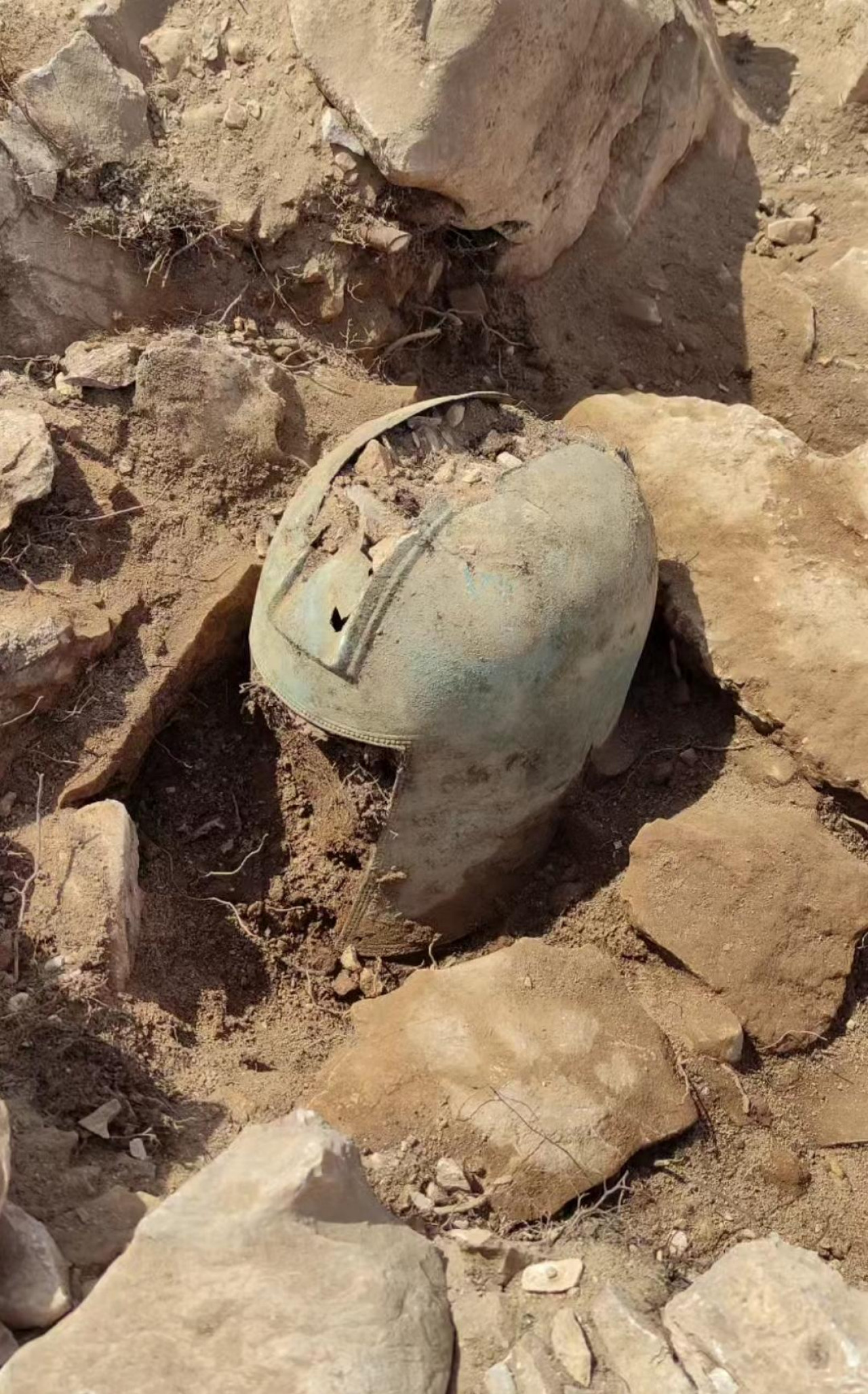 A 2500-year-old perfectly preserved bronze helmet has been discovered in Croatia